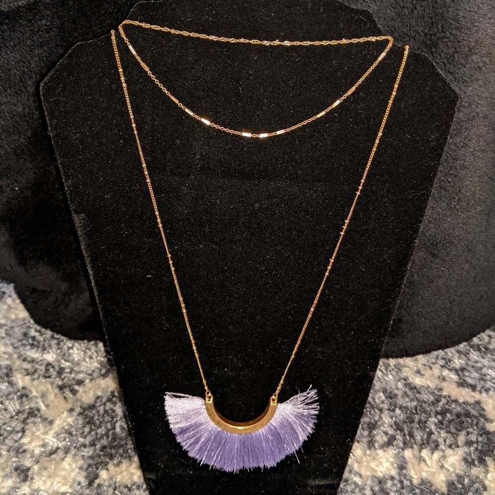 Boho Purple Tassel Multi-Layer Necklace